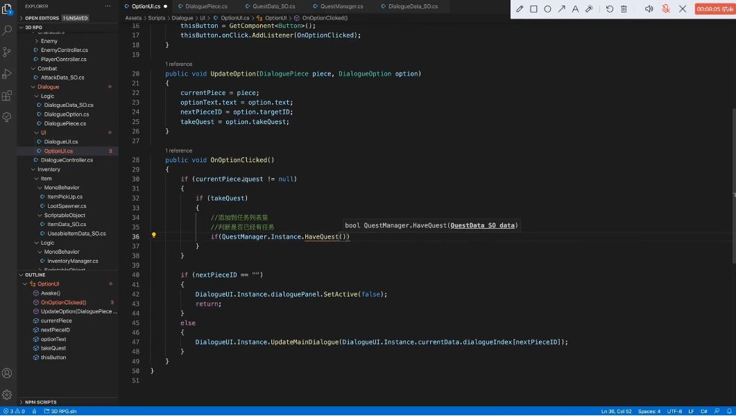 Unity课堂：3D RPG Course，背包 & 对话 & 任务 高级教程 价值299元-2