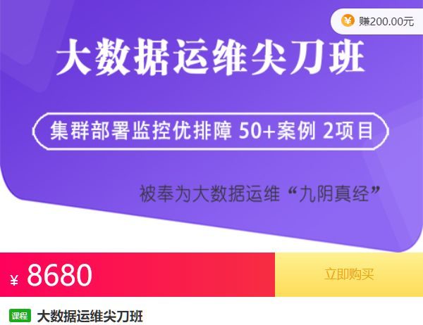 大数据运维尖刀班，大讲台运维工程师进阶教程 价值6860元