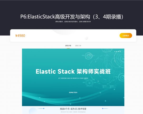 P6:ElasticStack高级开发与架构,Elastic Stack数据库视频教程+资料(65G) 价值4980元-1 P6:ElasticStack高级开发与架构,Elastic Stack数据库视频教程+资料(65G) 价值4980元-1