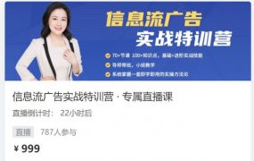 信息流广告实战特训营(入门+进阶班)：从0到1搭建信息流推广账户