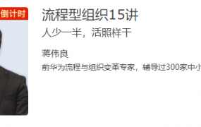 蒋伟良流程型组织15讲 人少一半，活照样干
