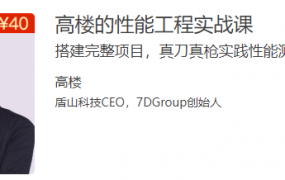 高楼的性能工程实战课，搭建完整项目，真刀真枪实践性能测试