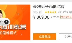 最强思维导图训练营，零基础思维导图教程 价值369元