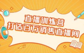 飞橙云课堂·直播训练营：打造百万销售直播间教会你如何直播带货，抓住直播大风口