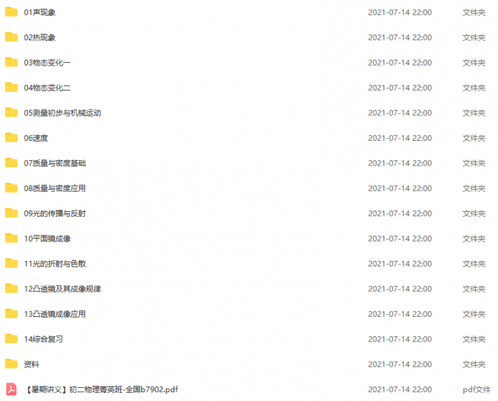 2020年暑假初一升初二物理直播菁英班(全国版)杜春雨-1 2020年暑假初一升初二物理直播菁英班(全国版)杜春雨-1