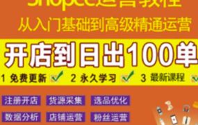 shopee运营教程：从入门基础到高级精通，跨境电商课程集合（全套课程）