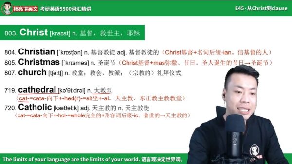 杨亮5500词：考研英语必备词汇学习课程 百度云(45G) 价值1599元-3
