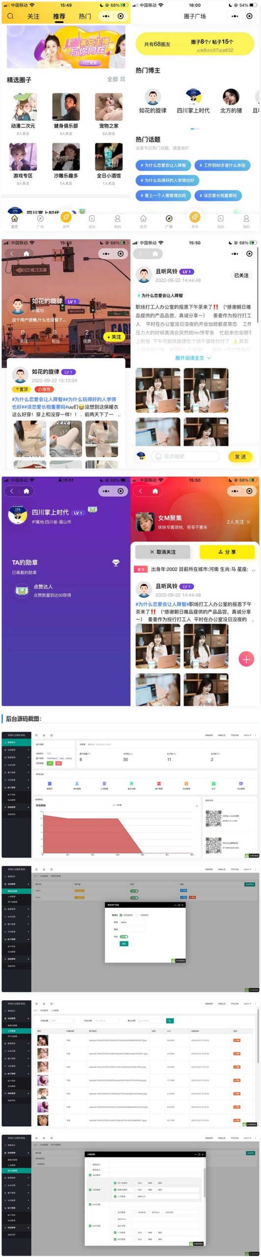 仿小红书社区圈子系统多端版：微信公众号+微信小程序+H5+PC，可快速打包生成APP