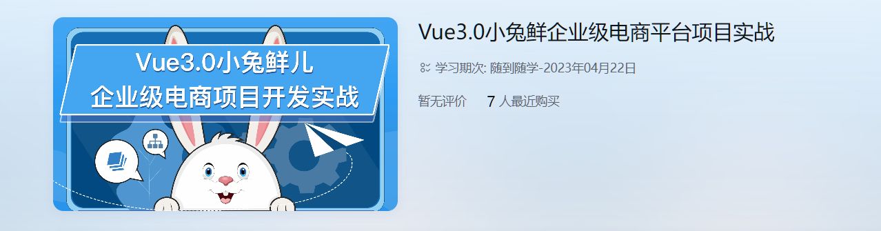 Vue3.0小兔鲜儿前端企业级电商项目实战 视频+资料41G 价值599元